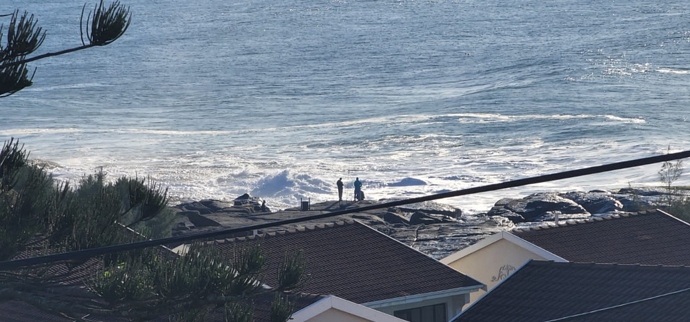 Ocean Breeze: View of Splash Rock from upstairs balcony.